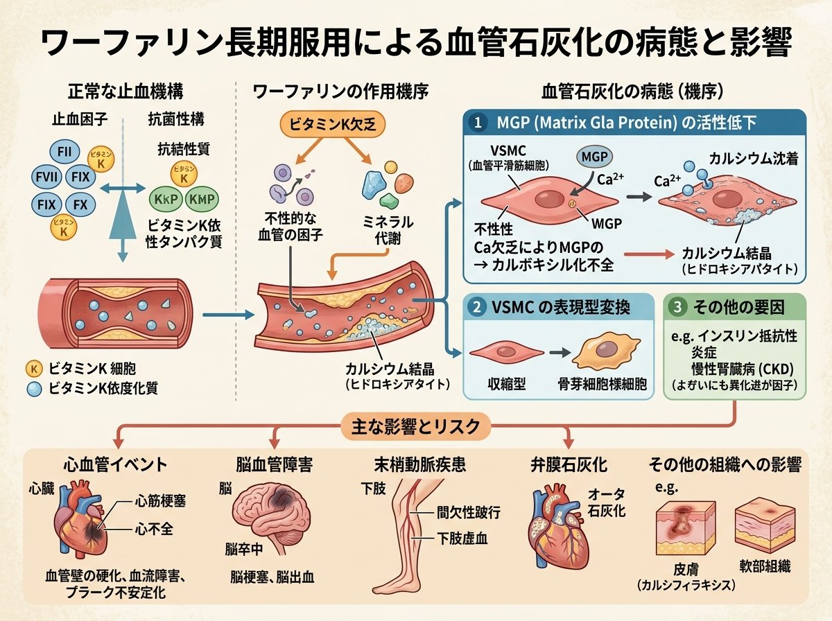 ワーファリン長期服用による血管石灰化の病態と影響